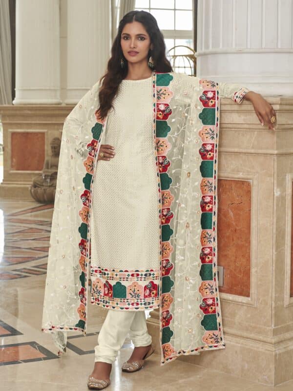 white georgette salwar suit