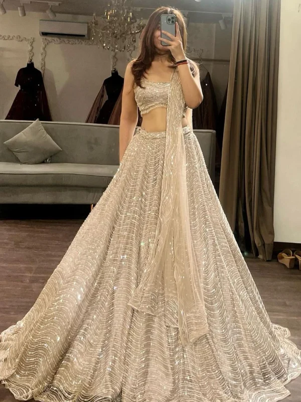 White Lehenga