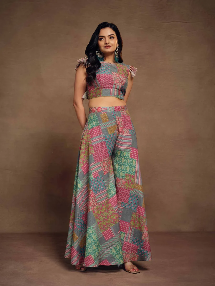 Celebrating Fashion with Multicolor Muslin Co-Ord Set