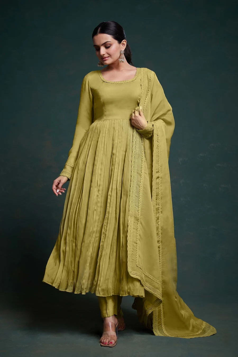 Effortlessly Classy Look of Sand Yellow Salwar Suit