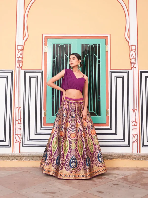 Wine lehenga Choli