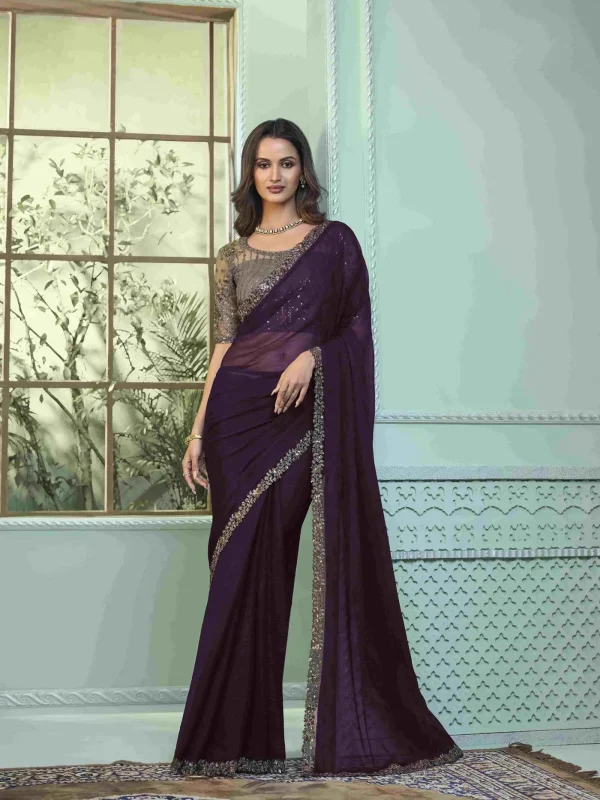 Wine Saree