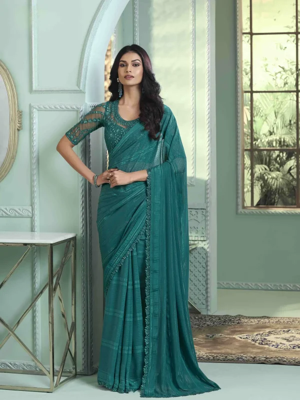 Teal Saree