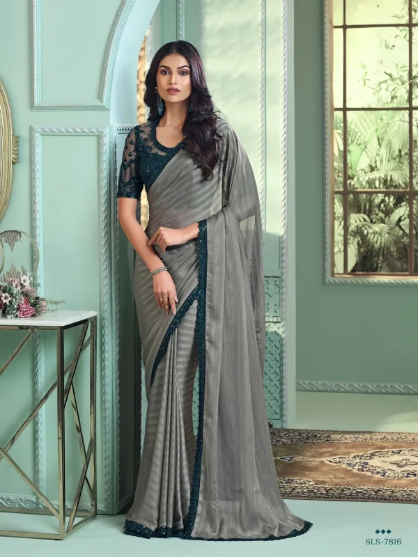 Gray Saree