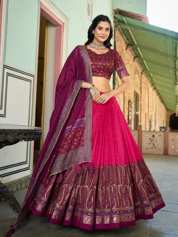 Pink Silk Lehenga Choli