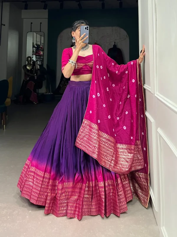 Purple color lehenga cholo for Navratri