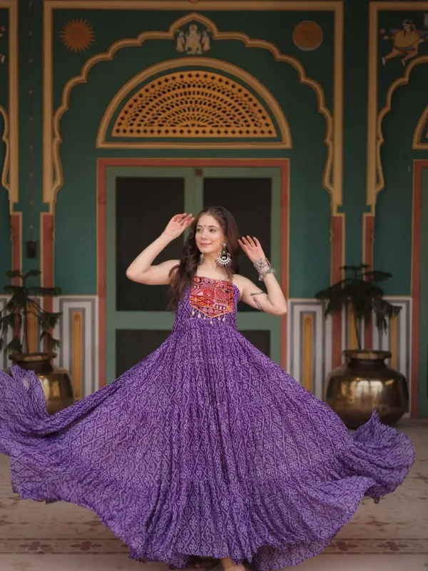 Purple color Gown for navratri