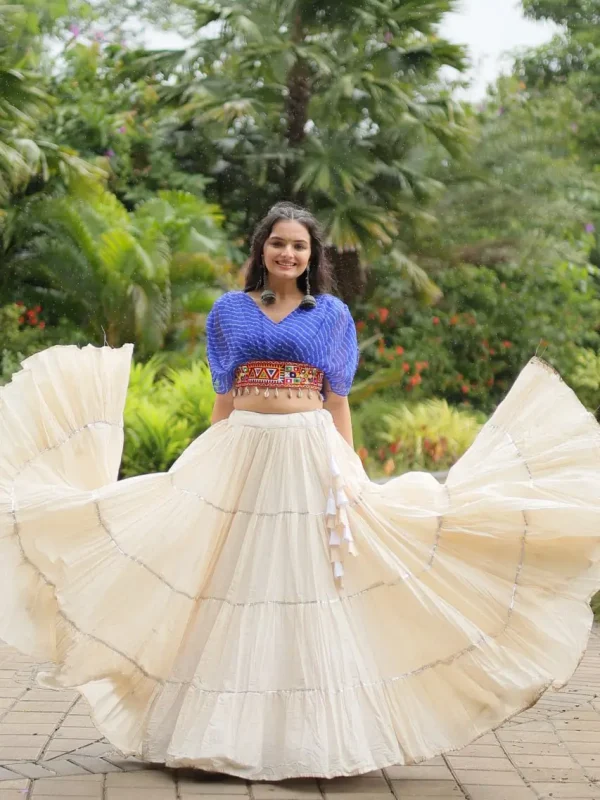 Blue & white lehenga choli for navratri