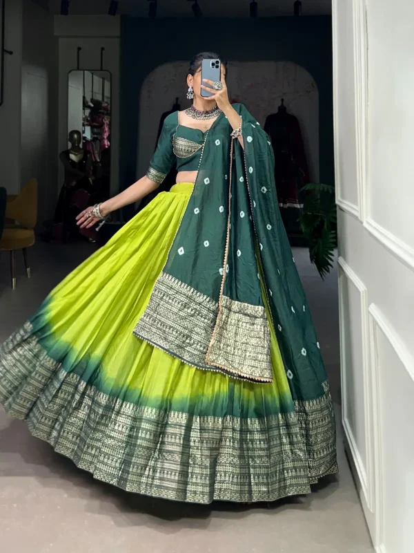 Parrot color lehenga choli for Navratri