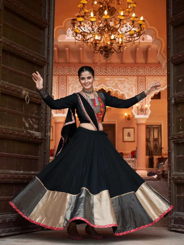 black mirror work Navratri lehenga choli