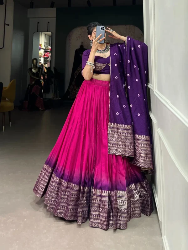 Pink color lehenga choli for Navratri