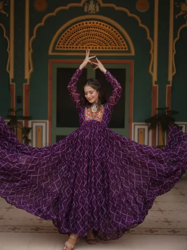 Purple color festive gown