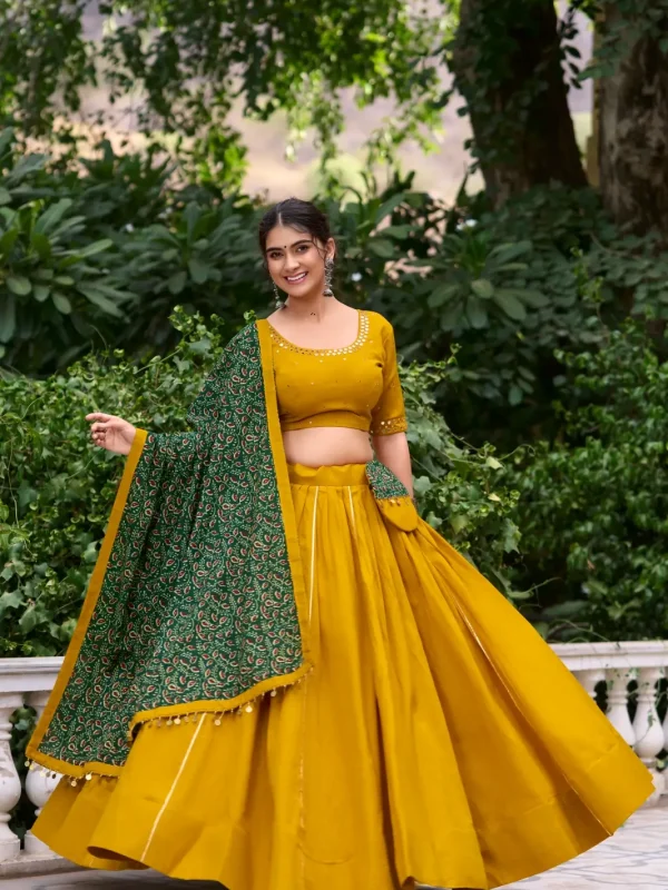 Yellow lehenga choli for Navratri