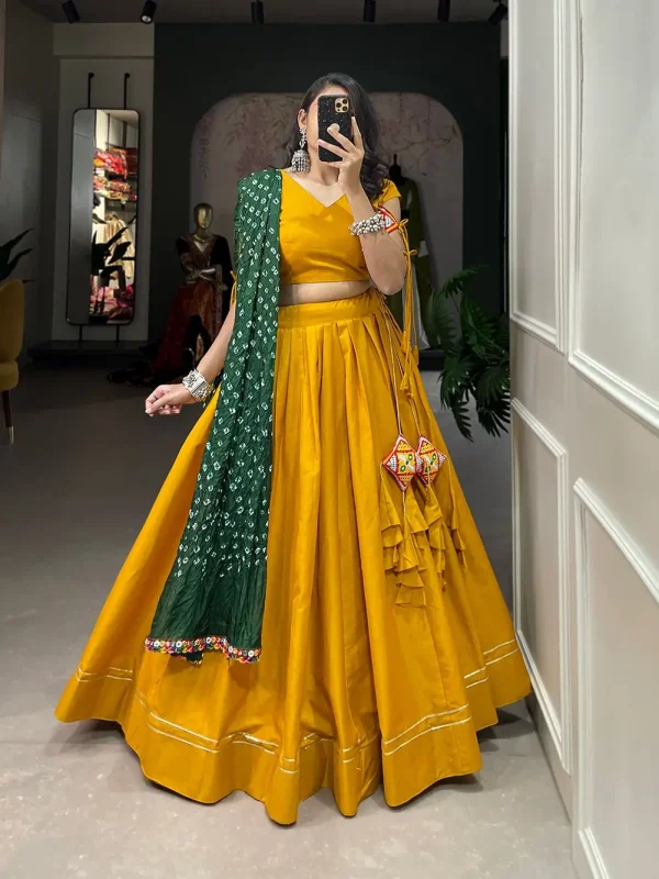 yellow color lehenga choli for Navratri