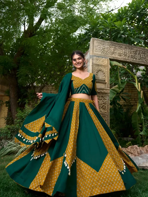 green lehenga choli for Navratri