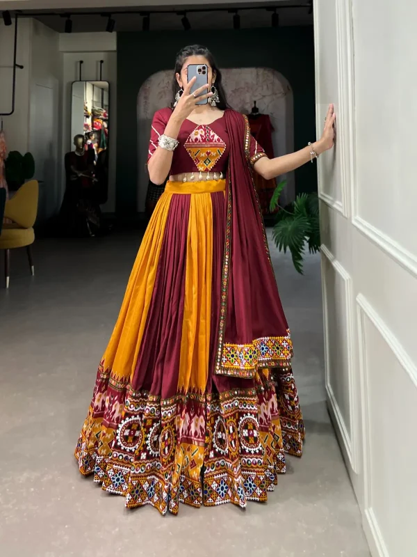 Yellow color lehenga choli for Navratri