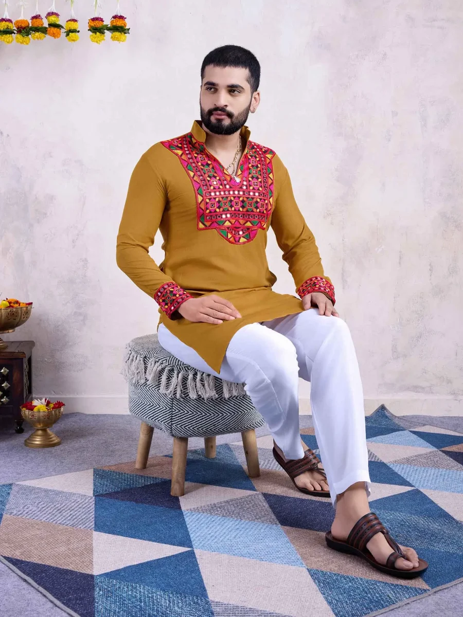 Ethnic Look Of Luxor Gold Rayon Men’s Kurta