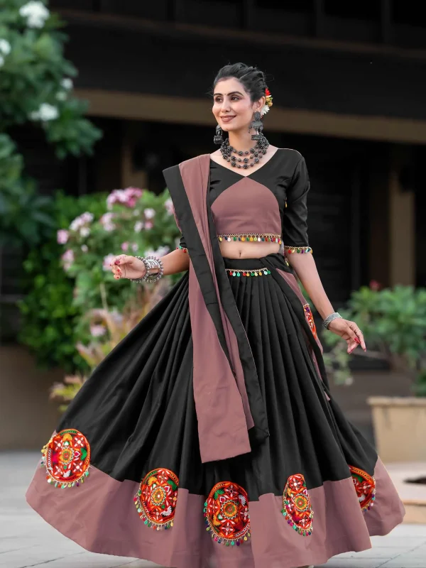 Rozy Brown color lehenga choli for navratri