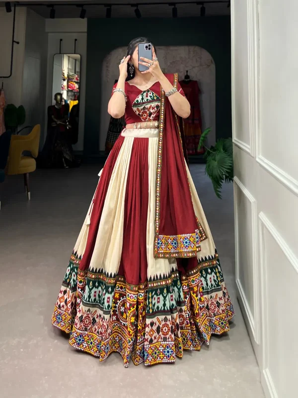 Egg white color lehenga choli for Navratri