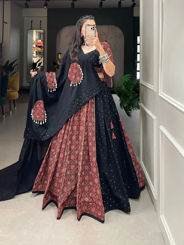 Brown choli lehenga for Navratri