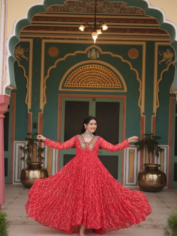 Orange color Festive gown