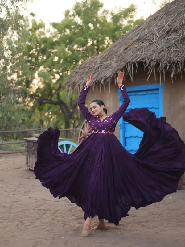 Dark Purple color Festive Gown