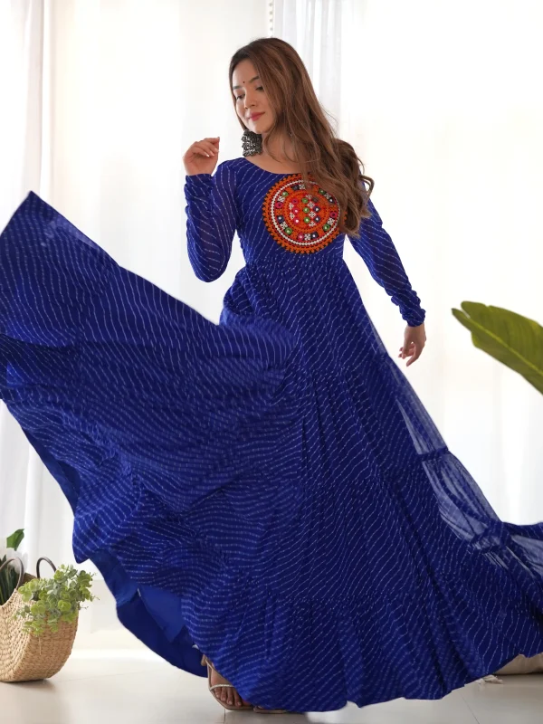 Blue color gown for Navratri