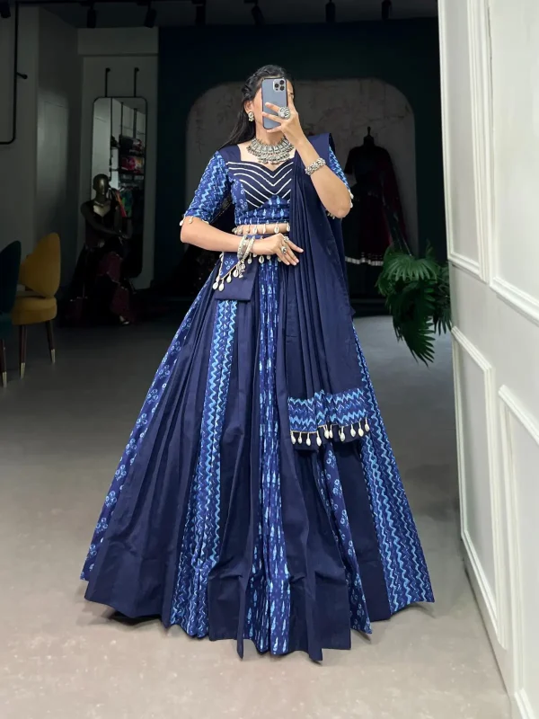 Blue Choli lehenga for Navratri