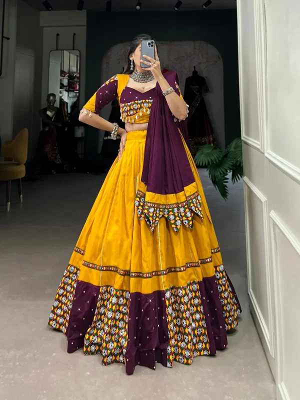 Yellow color lehenga choli for Navratri