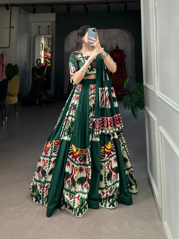 Green color lehenga choli for Navratri