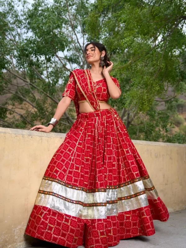 Red color lehenga choli for Navratri