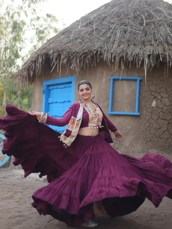 Wine Lehenga