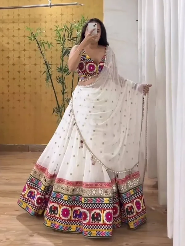 White Lehenga