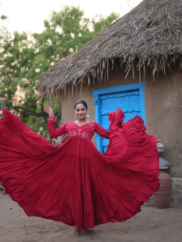 Red color festive Gown