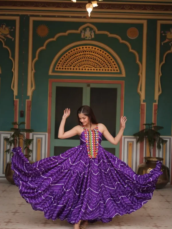 Purple color Gown For Navratri