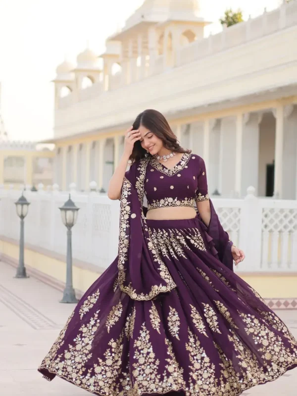 Win color embroidered lehenga choli