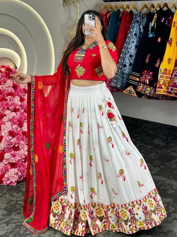 Red & White Lehenga choli for navratri