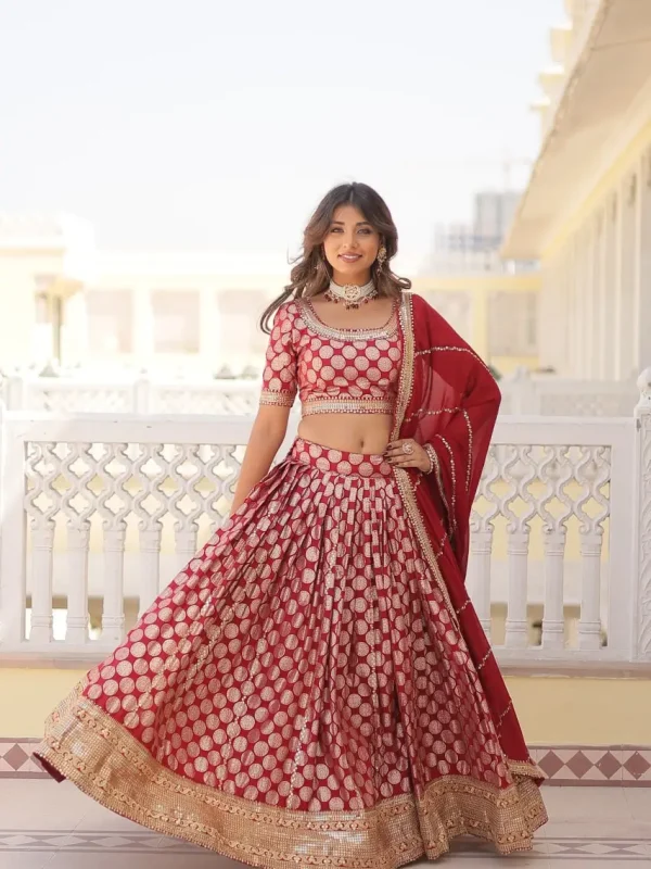 Maroon color Printed lehenga choli