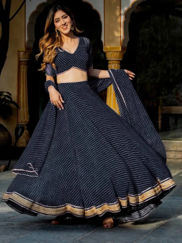 Black Printed lehenga choli