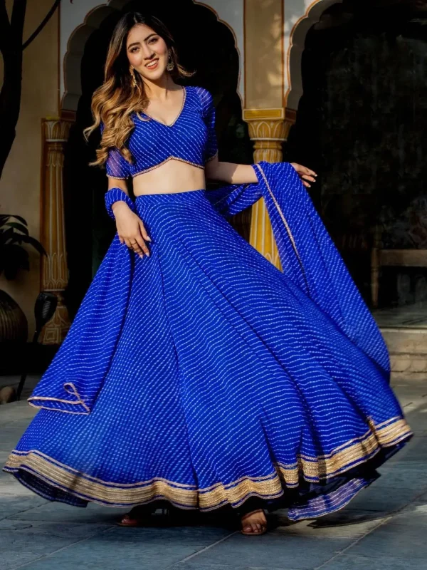 Blue color printed lehenga choli