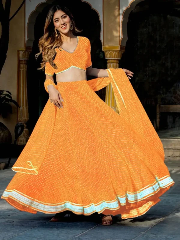 yellow color printed lehenga choli