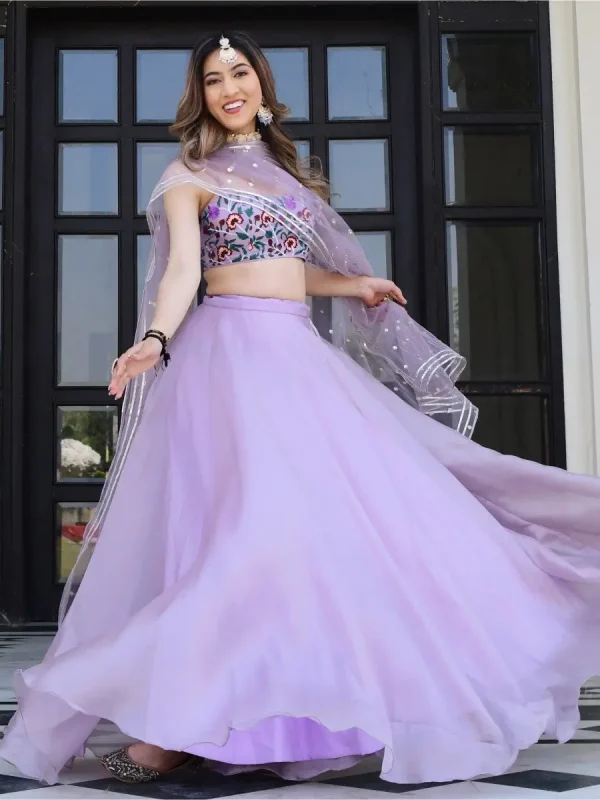 Lavender color chaniya choli