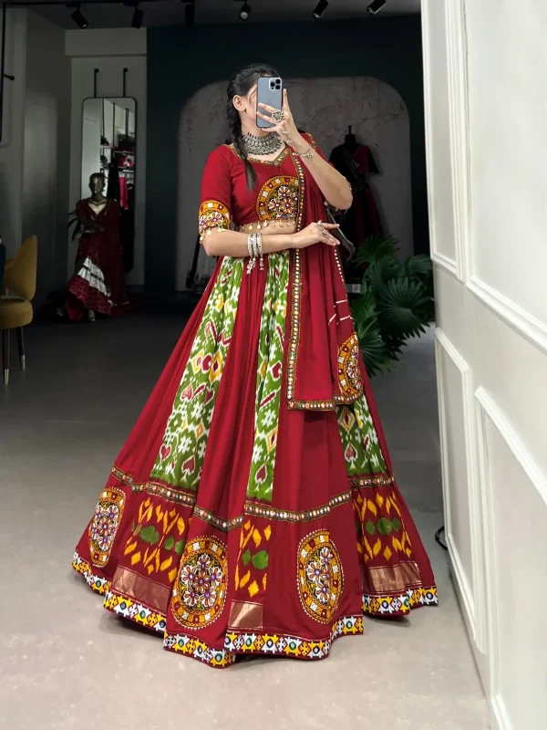 olive green color Navratri Lehenga choli