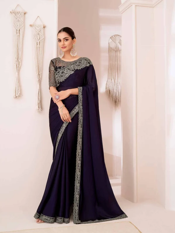 Black color designer party wear saree