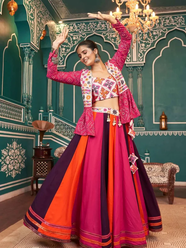 Multi color navratri lehenga choli