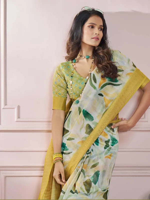 pista green color designer saree