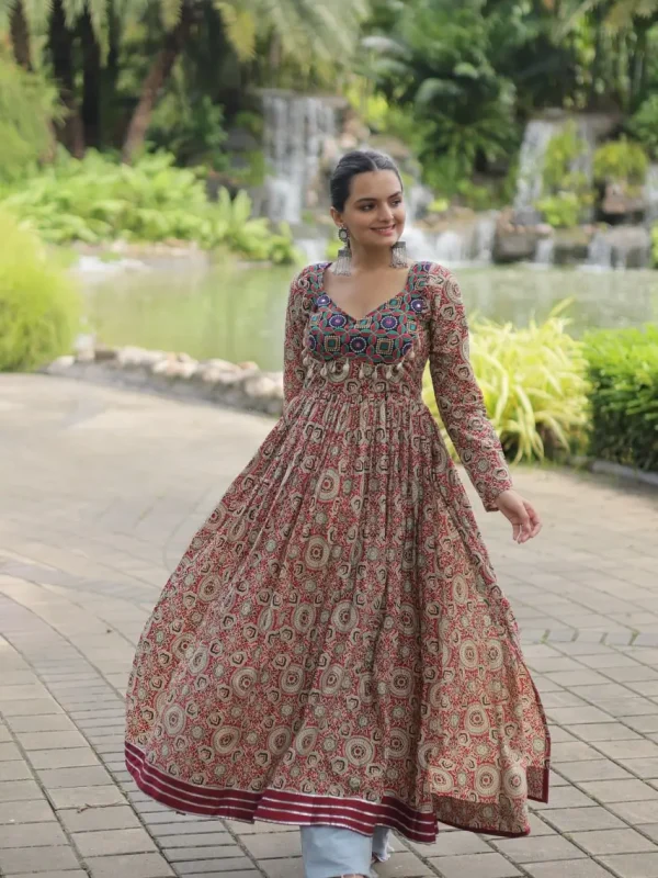 Navratri wear fancy printed Gown