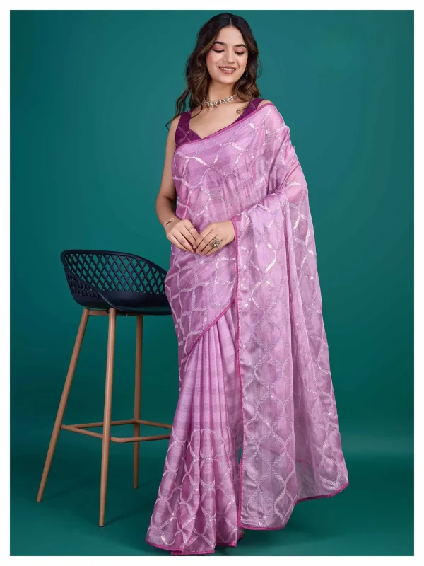 Pink color Designer party wear , festival wear saree