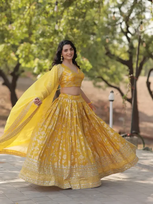 yellow color lehenga choli for Wedding