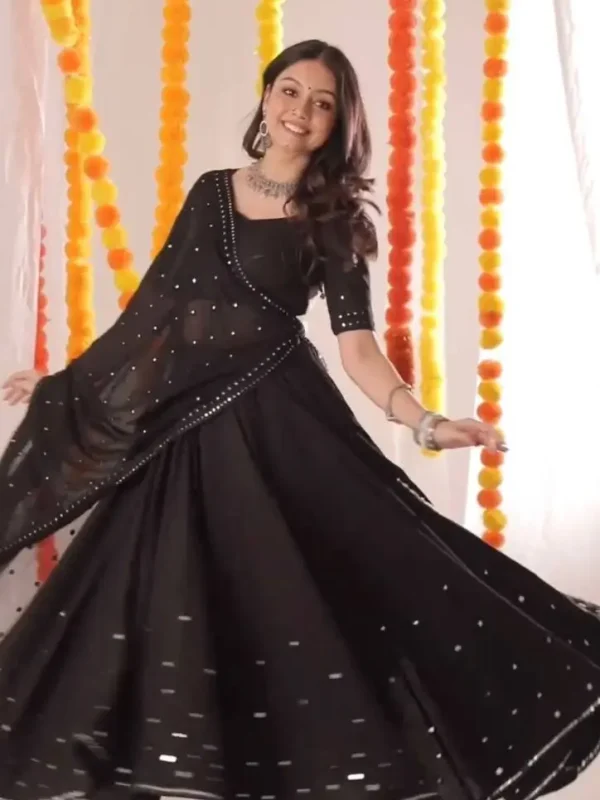 Black color navratri special lehenga choli